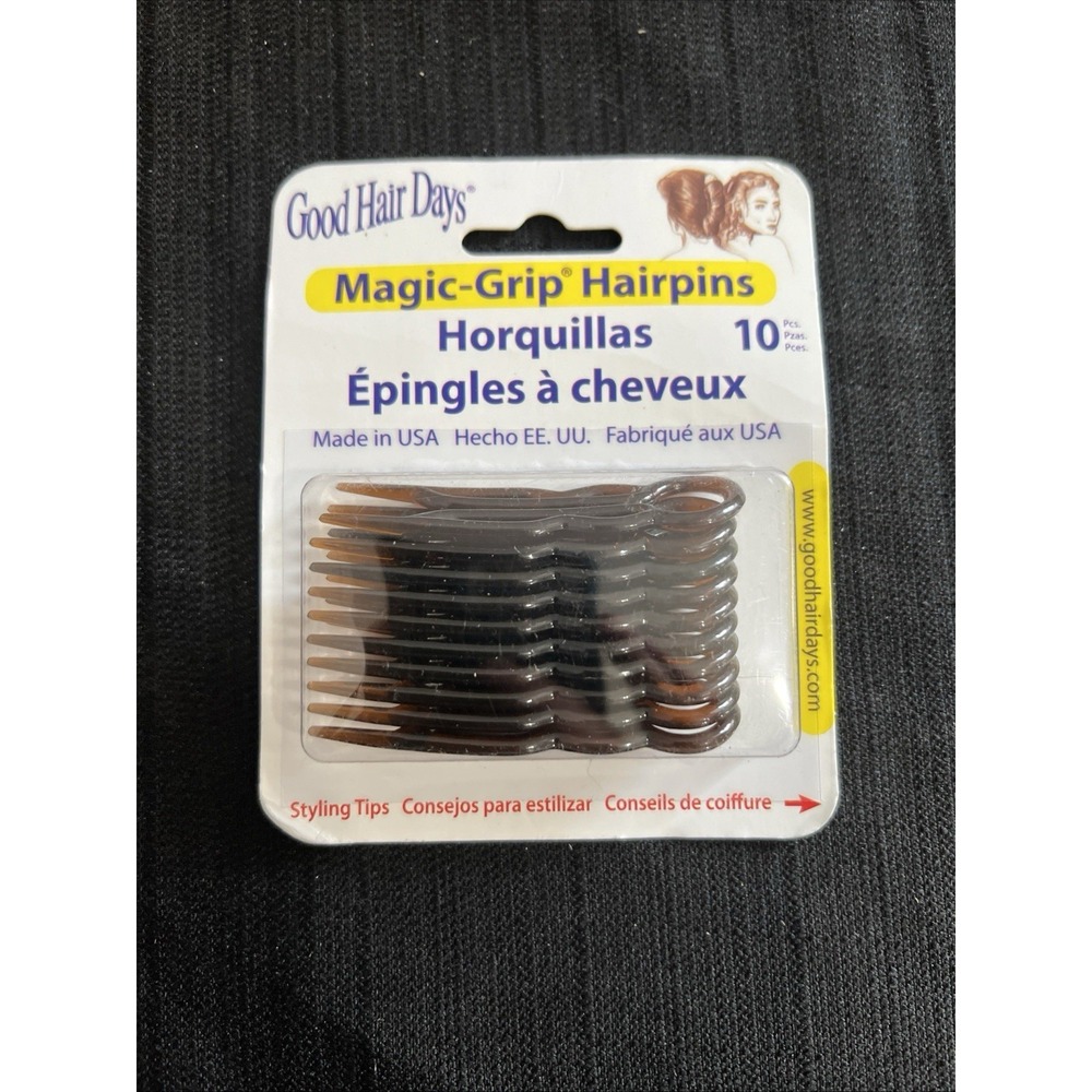Good Hair Days Magic-Grip Hairpins 10 Pcs Shell Tortoise Brown